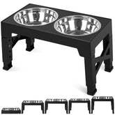 Niubya cuencos elevados para perros, doble cuenco de acero inoxidable para comodidad.