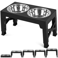 Niubya cuencos elevados para perros, doble cuenco de acero inoxidable para comodidad.