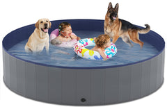 Niubya piscina para perros plegable con enfoque lateral, ideal para casa o viaje.
