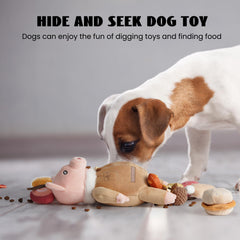 Peluche interactivo Nocciola para perros, estimulación táctil y auditiva durante juego.