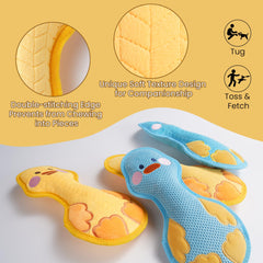 Pato Nocciola con dos capas resistentes para juego duradero y mordiscos intensos.
