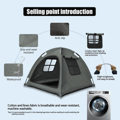 Nockovi tienda con ventanas laterales para mejor ventilación y visibilidad.