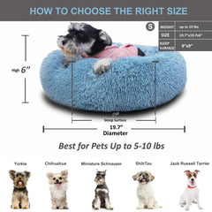 Nononfish cama donut de 19 pulgadas, ideal para razas pequeñas y gatos.