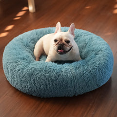 Nononfish cama-donut tranquila para perros pequeños, suave y cálida para dormir