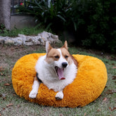 Cama nononfish para perro, forma dona, 30 pulgadas, naranja, descanso cómodo.