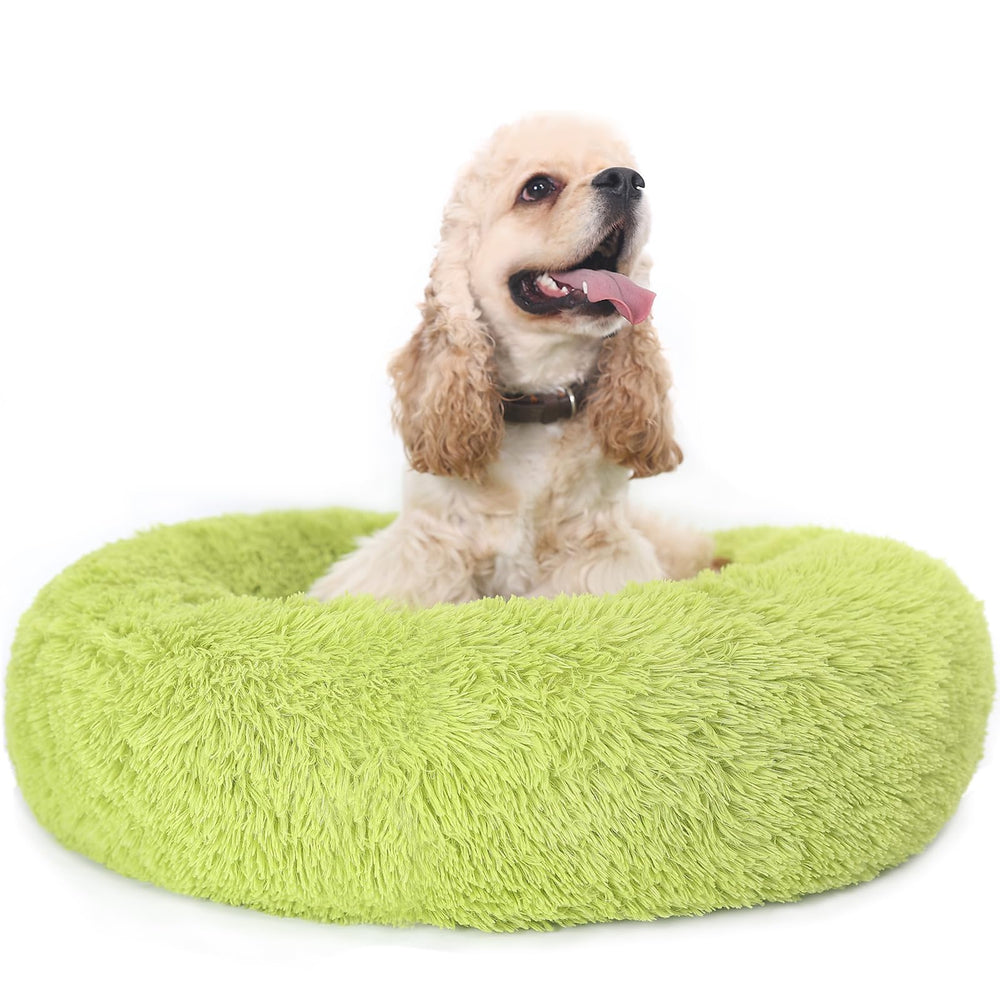 Nononfish cama perro calmante en forma de rosquilla de 30 pulgadas para sueño seguro.