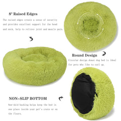 Cama rosquilla de felpa suave, ideal para relajar y acurrucarse.