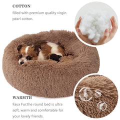 Nononfish cama para perros con aro elevado, soporte de cabeza suave.