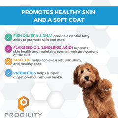 Nootie Progility con Krill Oil muestra beneficios para el pelaje.