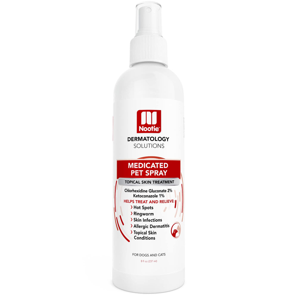 Nootie spray medicado para aplicación suave en perros y gatos para el cuidado de la piel.