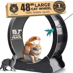 Rueda Nordic Beast XL de 48 pulgadas para gatos grandes, movimiento cómodo.