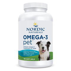 Nordic Naturals Omega-3 Pet, cápsulas suaves para perro, piel y pelaje saludables.