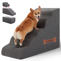 Nordjager escaleras para mascotas de 5 peldaños, ideales para camas altas.