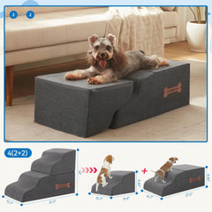 Nordjager escaleras de 4 pasos para perros: acceso suave al sofá.