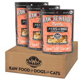 Northwest Naturals gambas deshidratadas en empaque abierto, snack sabroso para mascotas.