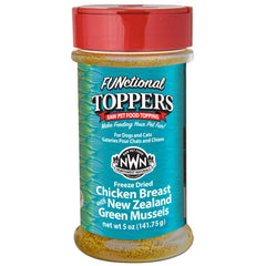 Northwest Naturals pechuga de pollo desecada con mejillones de labios verdes, topper sabroso para perros y gatos.