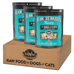 Northwest Naturals pechuga de pollo liofilizada, trocitos pequeños, ideal para entrenar a perros y gatos.