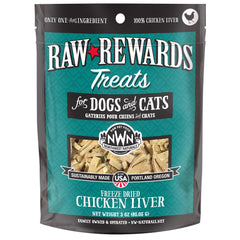 Northwest Naturals Premios de hígado de pollo liofilizado, tamaño mini, para perros y gatos.