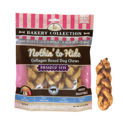 NOTHIN TO HIDE palitos trenzados de colágeno con sabor a res para la salud dental