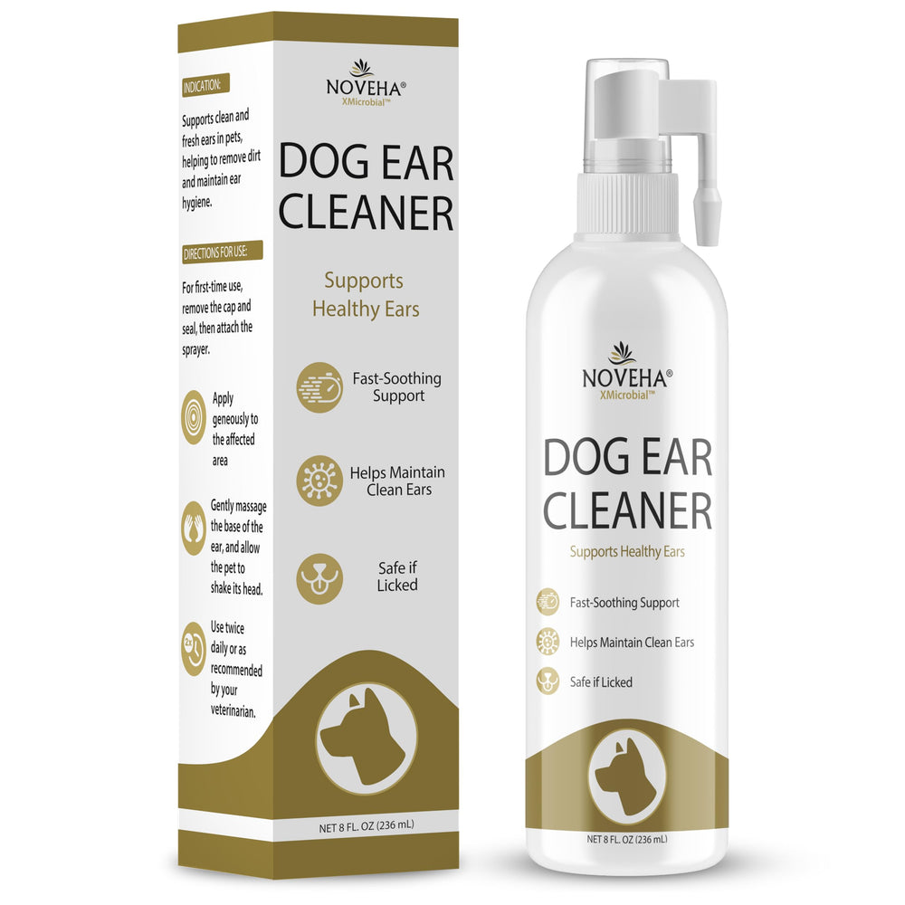NOVEHA spray limpiador de orejas para perros, limpia y refresca el oído.