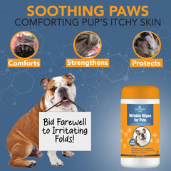 NOVEHA Wrinkle Wipes textura suave para piel sensible de perros