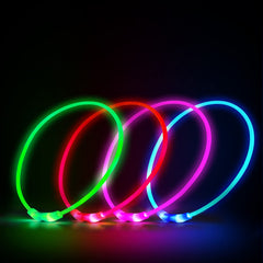 Novkin collar LED recargable con carga rápida para salidas nocturnas.
