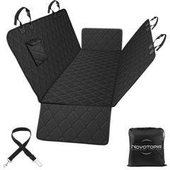 Novotopia cubre el asiento trasero con impermeabilidad para perros, protección eficaz.