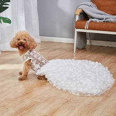 NOWDER vestido de boda para perros, cola desmontable para uso diario