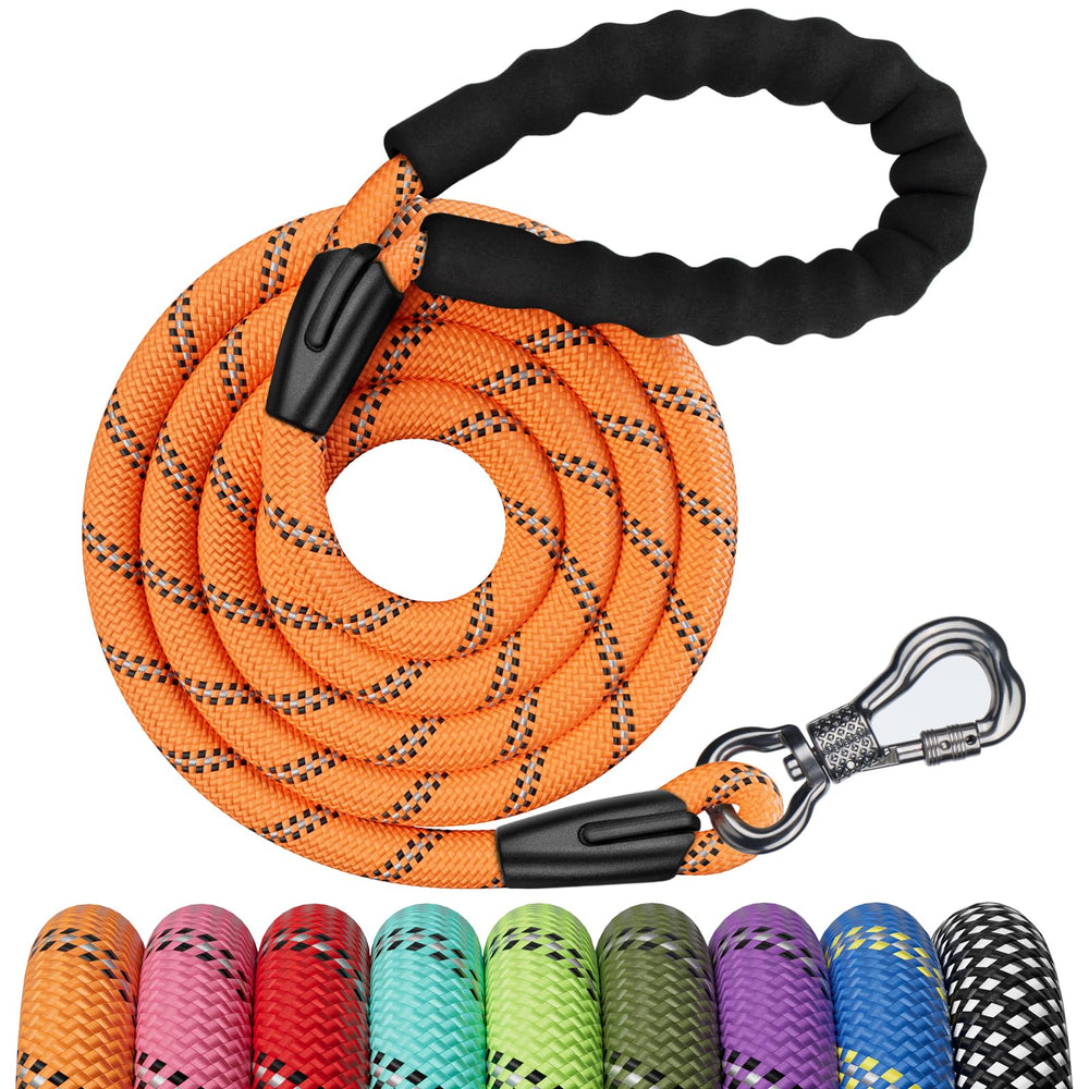 NTR correa-perro-durable-6-pies-naranja para paseos largos y seguros.