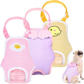 Pañales Nuanchu para perros femeninos con suspensor ajustable para un ajuste seguro durante paseos.