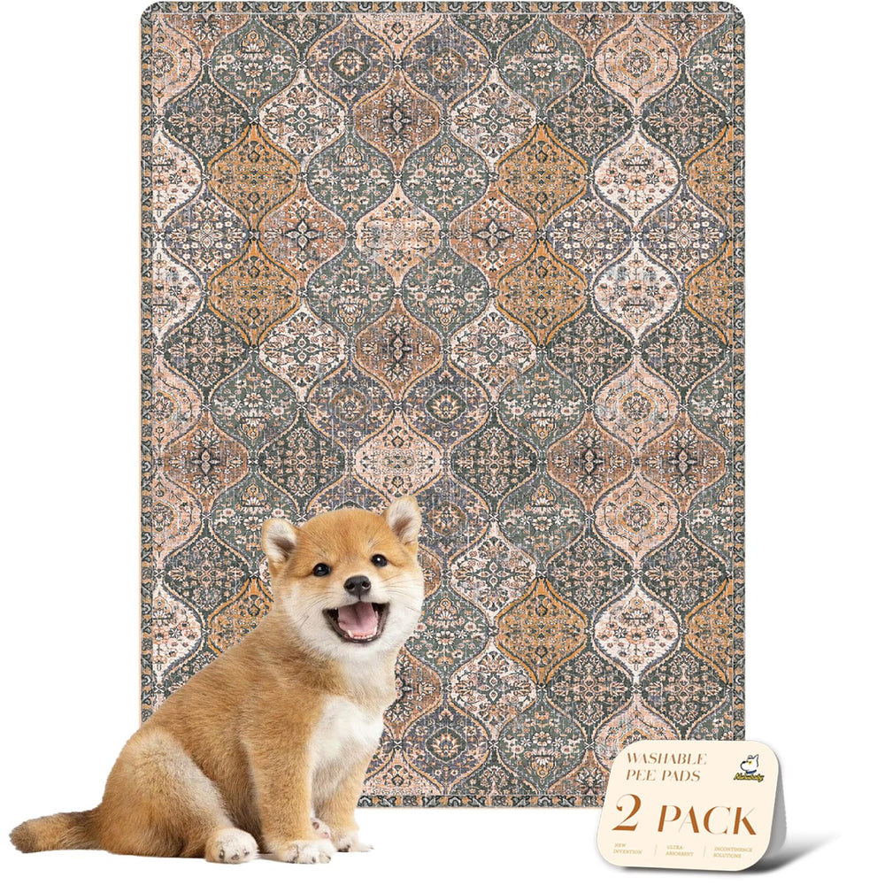 Almohadilla lavable nunubaby para perros, diseño marrón-multi protege suelos y muebles.