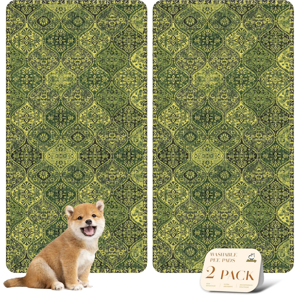 Nunubaby pad lavable para perros con antideslizante verde, protege suelos.