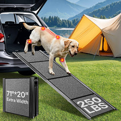 NUOBESTY rampa para perro de 71 pulgadas facilita subir al coche sin esfuerzos.