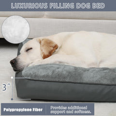 NUPIDA cama caja perro; relleno de 3 pulgadas ofrece soporte estable.