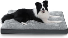 Cama NUPIDA para jaula impermeable en gris, suave y calmante para perros.