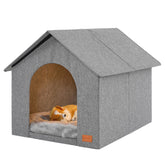 NUROMY casa interior para perros con cojin lavable, refugio cómodo para dormir