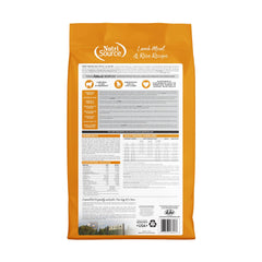 Bolsa NutriSource de 12 lb para perro, comida seca de cordero y arroz, conveniente para alimentación diaria.