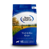NutriSource Trucha y Arroz, bolsa 4 lb, opción práctica para la alimentación diaria.