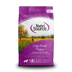 NutriSource Cachorro Grande con pollo y arroz, empaque de 1.5 libras, fácil almacenamiento