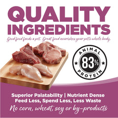 NutriSource Element Series Wild Range, primer plano de croquetas, alto contenido proteico animal.