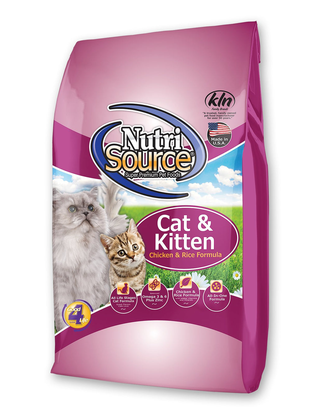 NutriSource Gato con pollo y arroz, bolsa de 1.5 lb, alimento diario equilibrado para felinos.