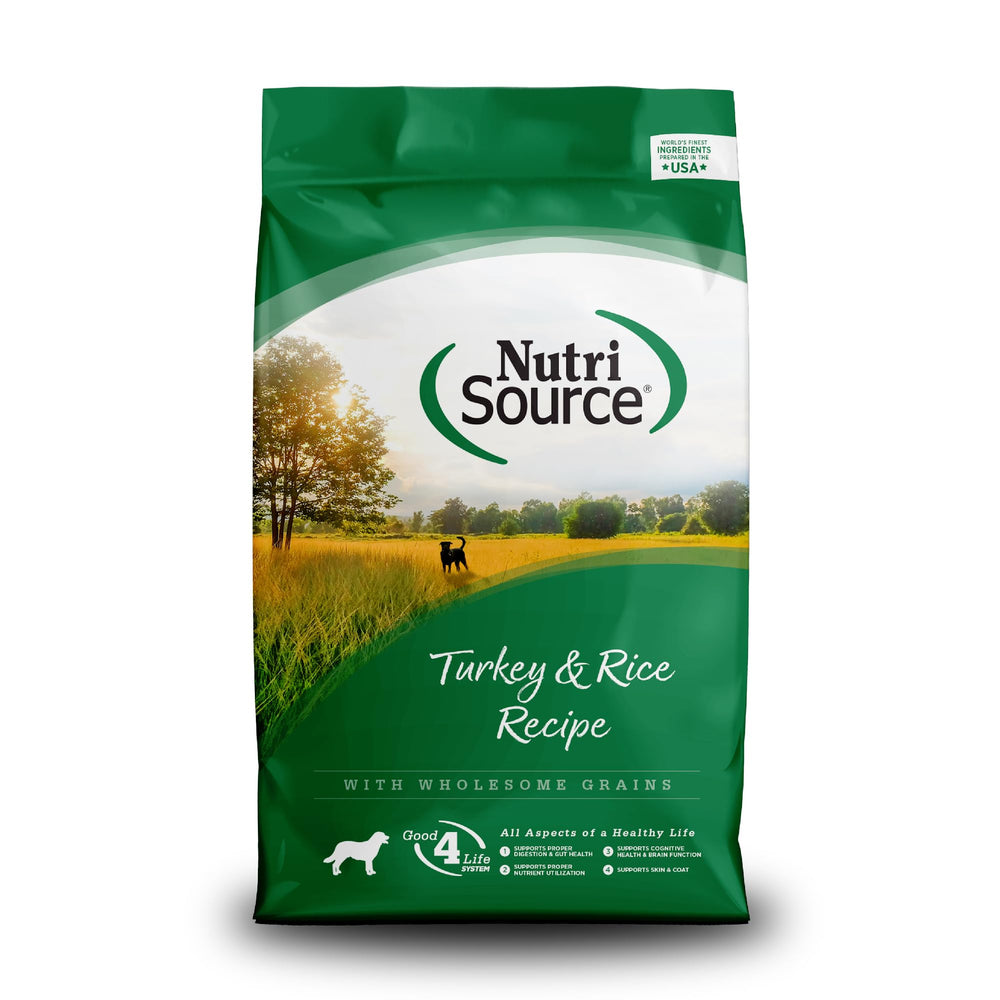 NutriSource comida seca pavo y arroz, bolsa 4 lb, dieta equilibrada para perros