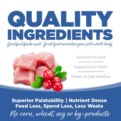 Etiqueta de NutriSource Pure Vita muestra información de nutrición y proteína principal.