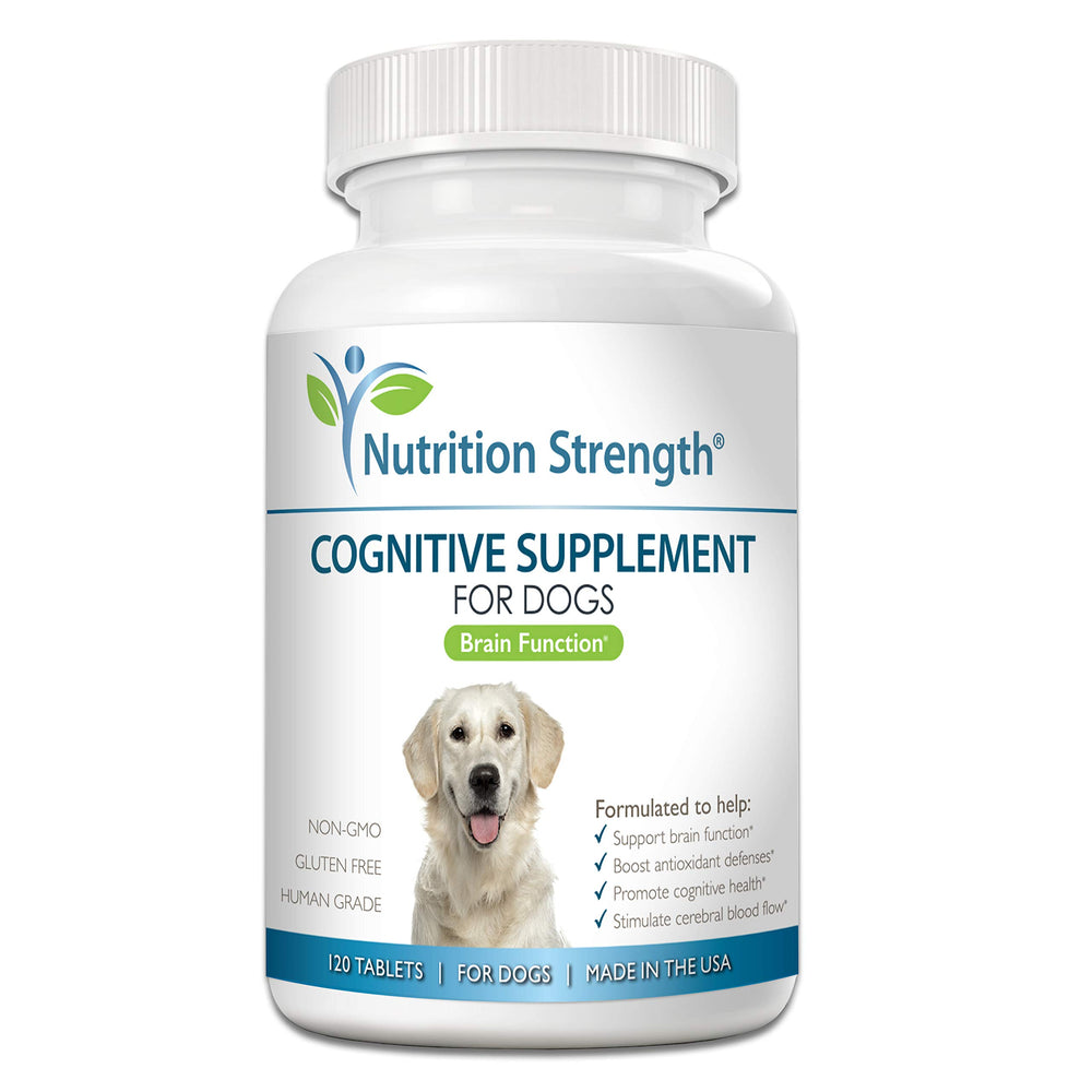 Nutrition Strength frasco de tabletas cognitivas para perros que ayudan a la claridad mental