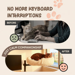 Nuzzle Nest ajuste de altura para adaptar la cama de gato a tu escritorio