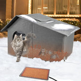 Nvifco casita calefactable exterior, refugio cálido para gatos al aire libre.