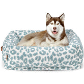 Cama Nxwjoy rectangular leopard para perros ofrece apoyo cómodo en tamaño 32x27x8.