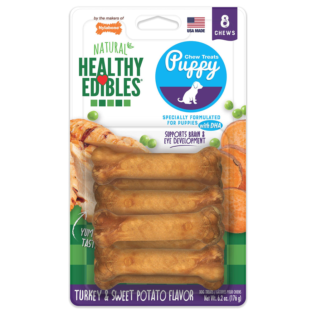 Nylabone Healthy Edibles para cachorros con sabor pavo y batata dulce