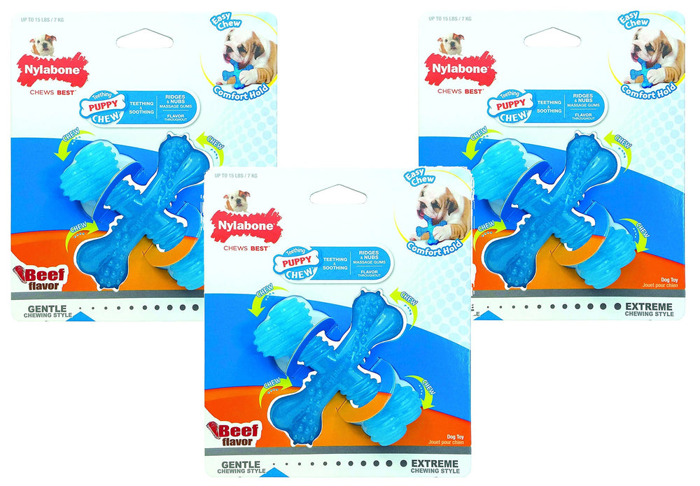 Nylabone Hueso para Cachorros Ternera, ideal para masticar y masajear encías durante la dentición.