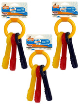 Nylabone Hueso con anillo para cachorros, ideal para dentición suave y hábitos de masticación positivos.